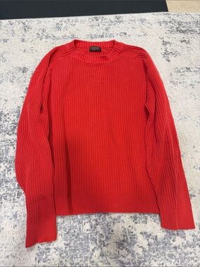 Nordstrom Men’s Bright Red Ribbed Crewneck Sweater